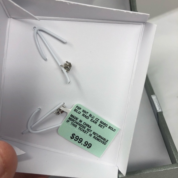 Fine Silver Plated Earring & Bracelet Blue Set - Picture 4 of 6